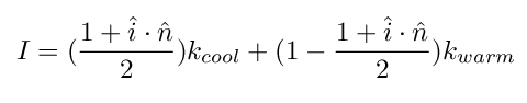 I=((1+l.n)/2)*kcool + (1-(1+l.n)/2)*kwarm