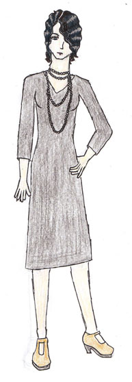 An illustration of a 20s little black dress