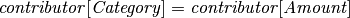 \mathit{contributor[Category]}=\mathit{contributor[Amount]}