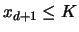 $x_{d+1} \le K$