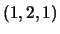 $(1,2,1)$