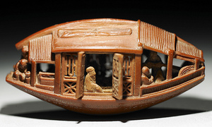 Carved Olive-stone Boat