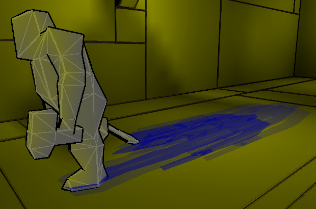 Long attached drop shadows.