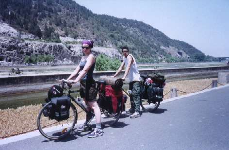 Right outside of Luoyang, passing Longmen grottoes