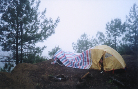 Waking up at our campsite