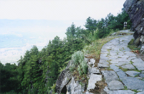 Walking around Zonghe temple, top of mountain.