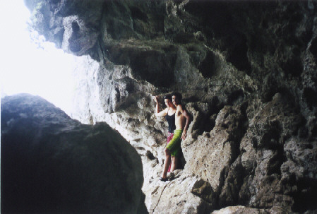 Exploring a cave