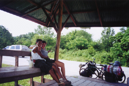 Relaxing in one of the many rest areas along the road!