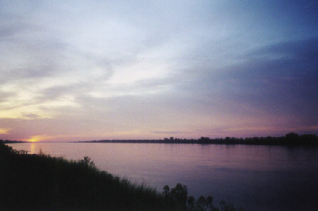 Watching the sunset over the mekong after dinner.(Laos on the other side)