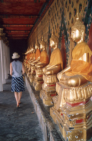 Row of Buddha statues