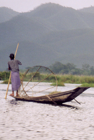 Fisherman on the lake