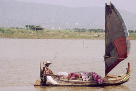 Sailing up the Irrawaddy river