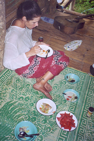 Dinner at a local Karen village